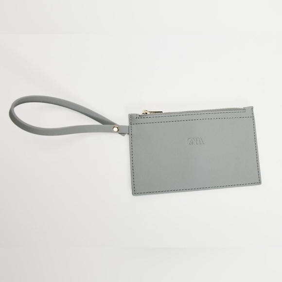 Zara Small Gray Skinny Wristlet Women's Coin Wallet - Picture 2 of 10